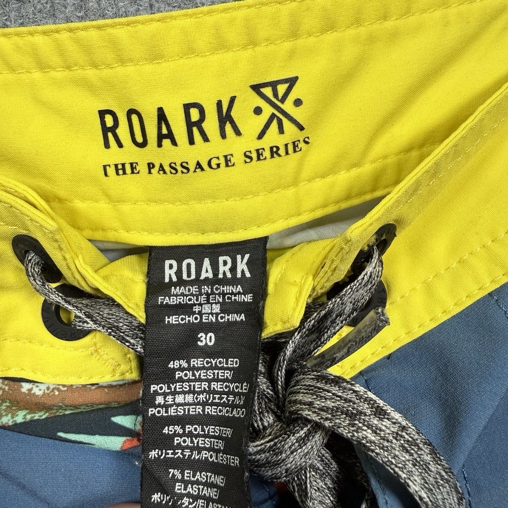 Roark Passage Series Fish Print Board Shorts Men's Size 30 Swim Trunks Blue - Picture 8 of 8